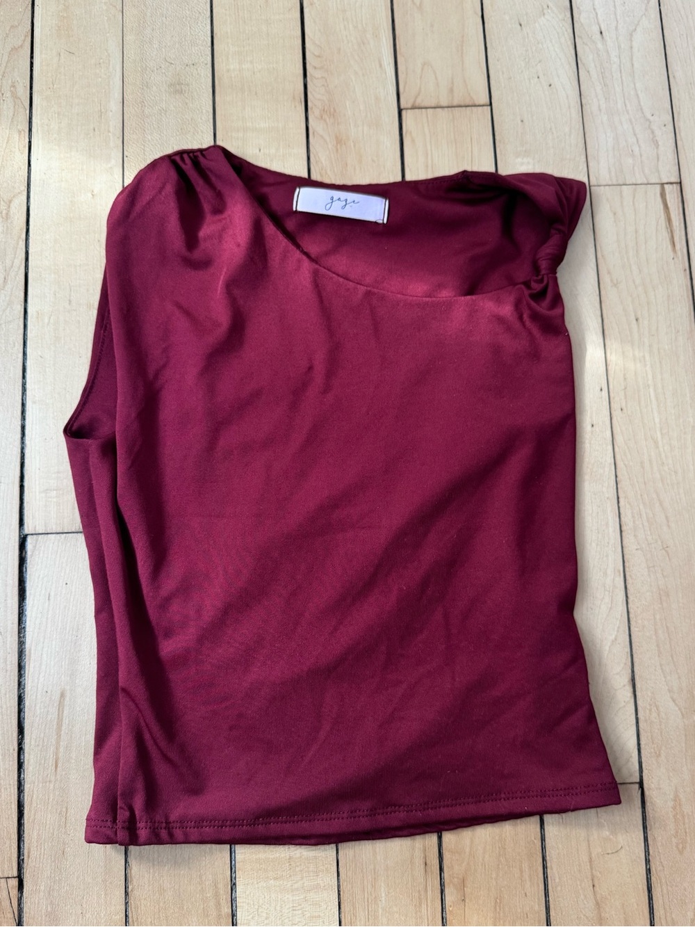 Asymmetrical maroon tank top